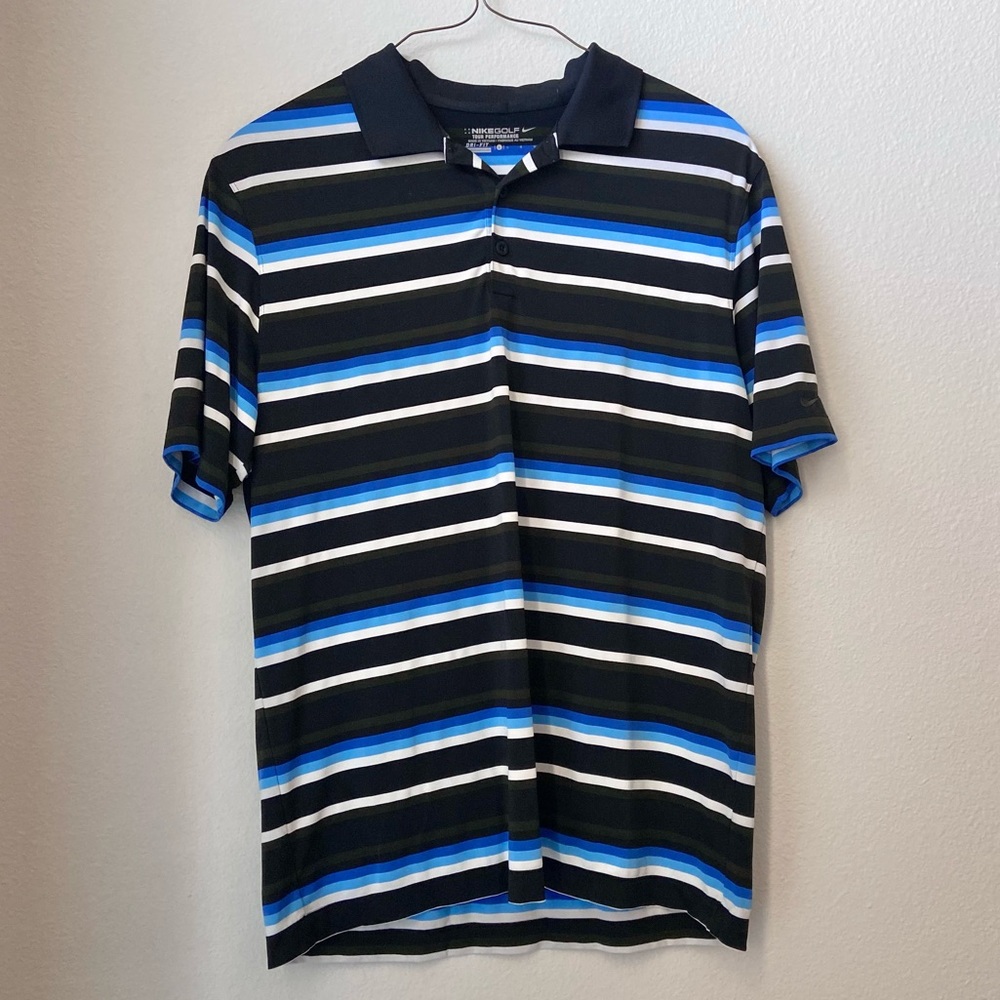 LIKE 🆕 Nike Dri-Fit Polo Shirt - Blue, Gray, and Black